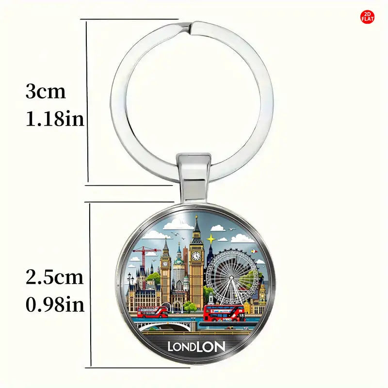 Key Ring. Vintage London, Big Ben & London Eye
