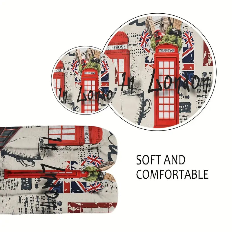 UK London Icons Fleece Throw 59 x 79"