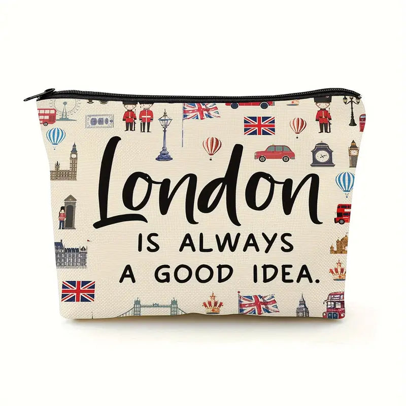 UK London Is Always A Good Idea Cosmetic or Pencil Pouch (White)