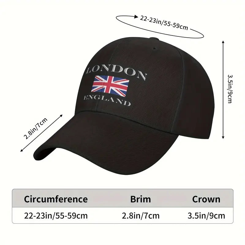 UK London Union Jack Flag Cap. Adjustable