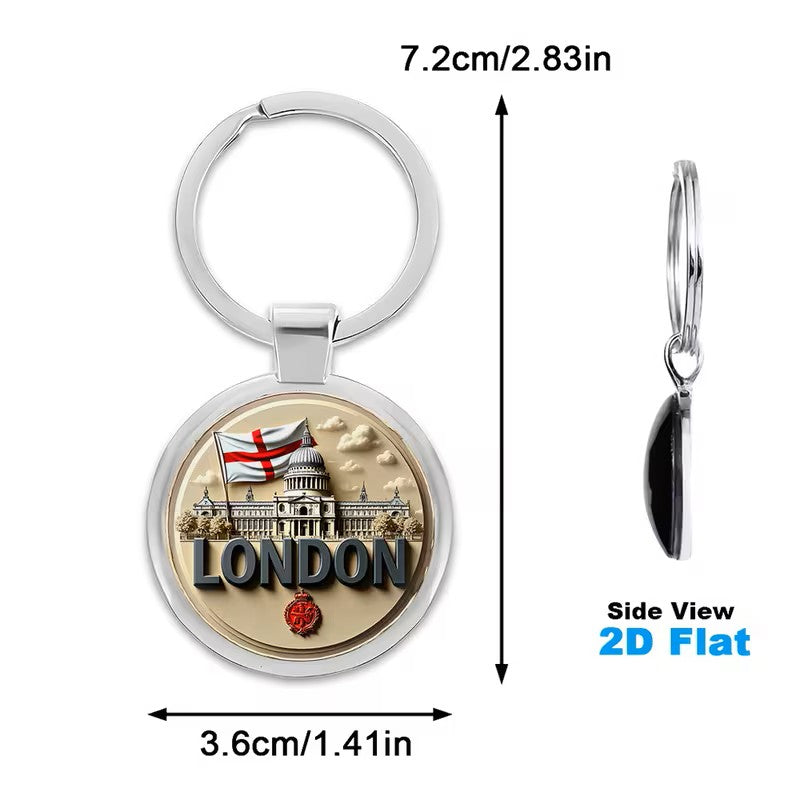 Key Ring. St Georges Cross, London, St Pauls Catherdal etcetc Approx Size 1.4" x 2.8"