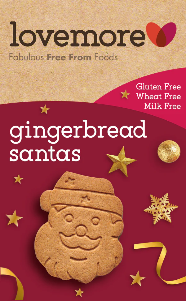 Lovemore Gluten Free Gingerbread Santas 195g (Gluten Free/Wheat Free)