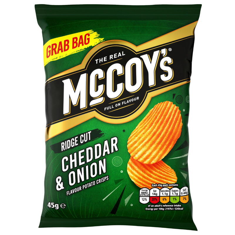 McCoy's Cheddar & Onion Flavor Crisps Grab Bag 45g