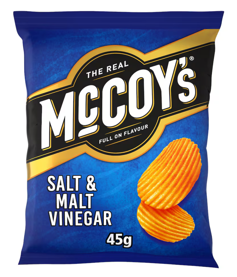 McCoy's Salt & Malt Vinegar Flavor Crisps 45g Bag