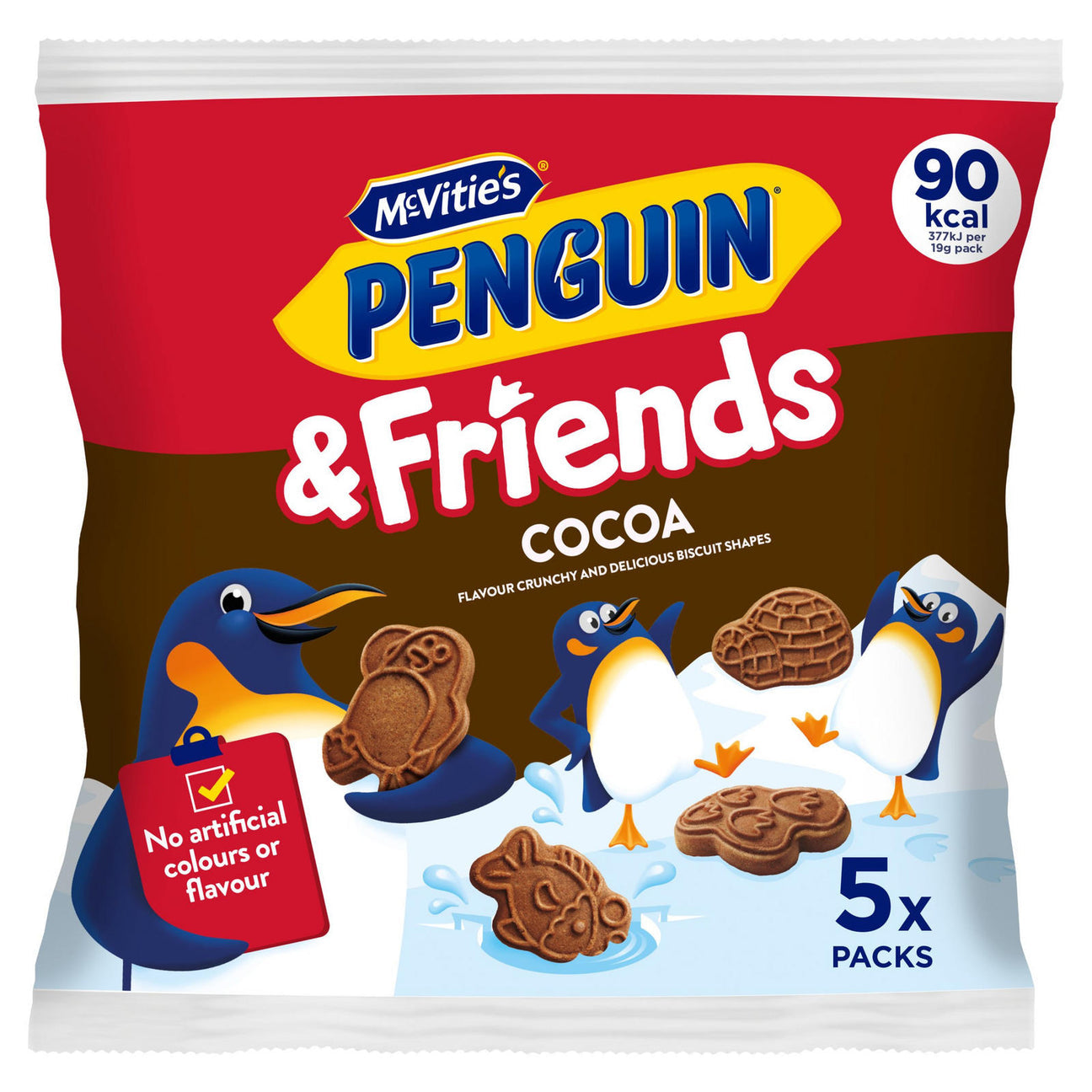 McVitie's Penguin & Friends Cocoa Biscuit Shapes 5 x 20g pack
