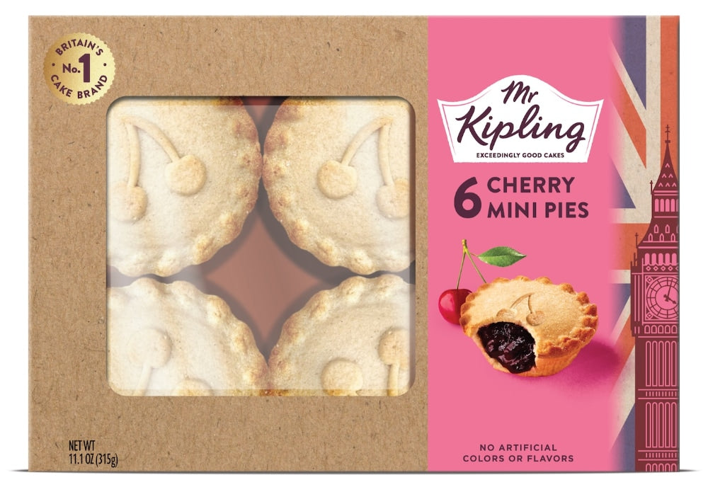 Mr Kipling Cherry Mini Pies 6 Pack (1/2lb ship weight)