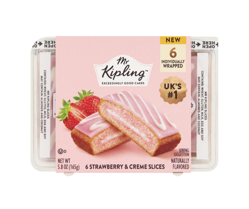 Mr Kipling Strawberry & Creme Slices 165g (1/3lb for frozen shipping)