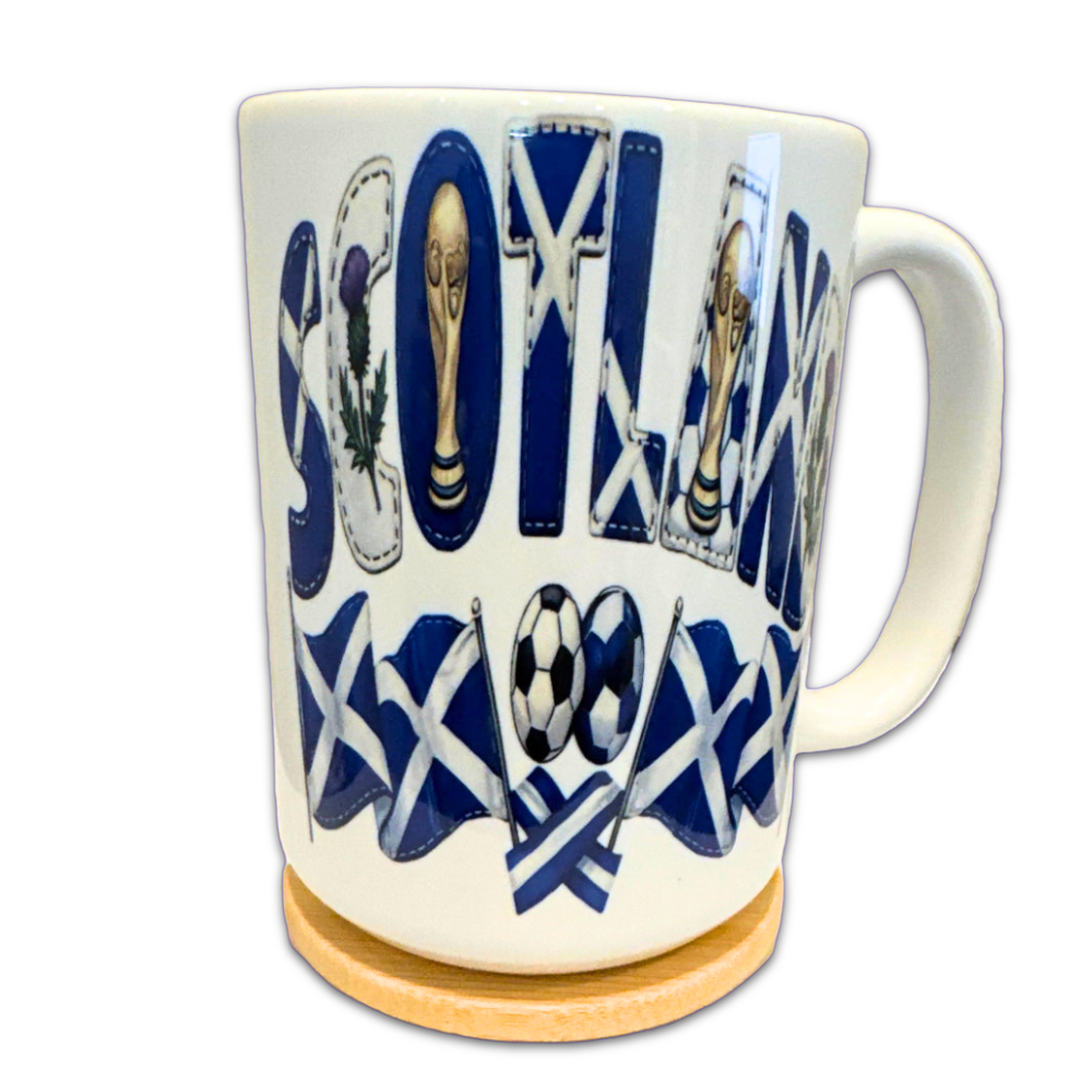 Mug 15oz Hand Made Design - Scotland Football and Flags 2026
