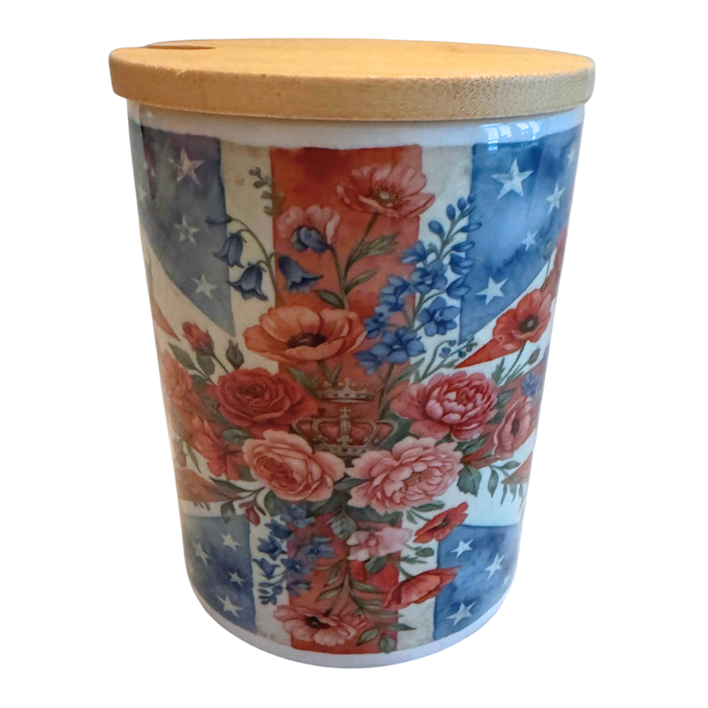 Mug 15oz Handmade Design - Floral Union Jack (wrap around print)