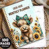 Monthly Planner Notebook - Highland Coo 2026-2028