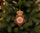 #56 Tinker Tailor Tudor Rose with Crown Christmas Ornament.