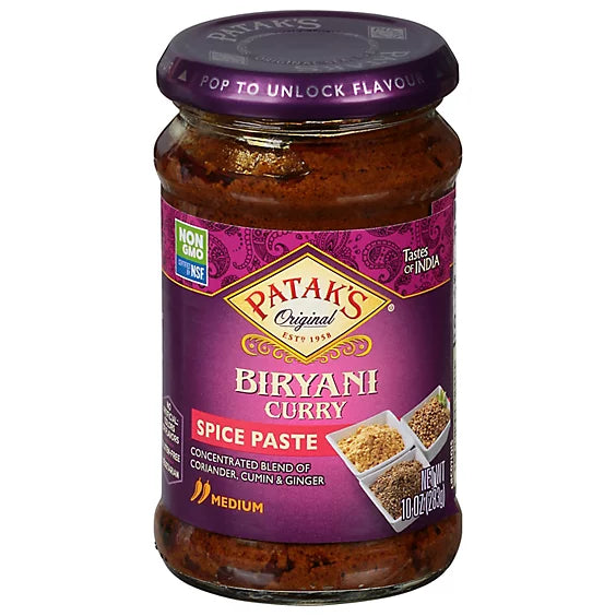 Patak's Biryani Curry Spice Paste Medium 10 oz 283g