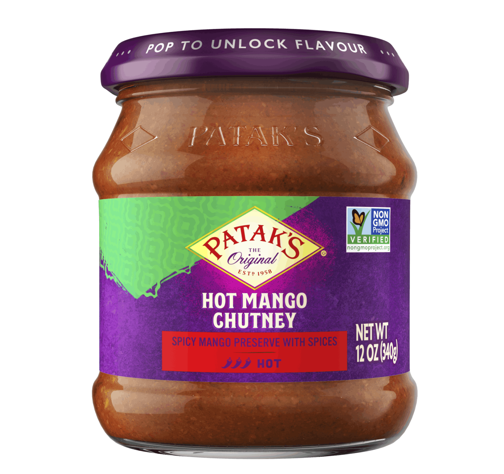 Patak's Hot Mango Chutney Hot 340g