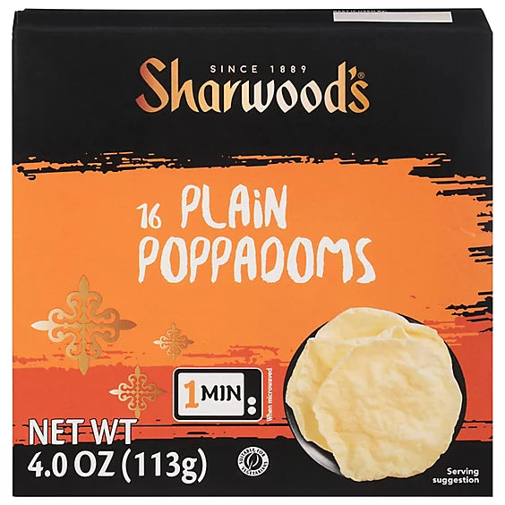 Sharwood's Plain Poppadoms 16pk 113g