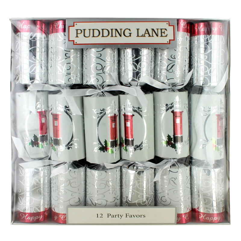 Pudding Lane Red Pillar Box Christmas Crackers 12 x 12.5”