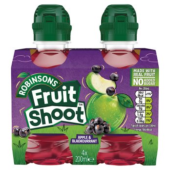 Robinsons Fruit Shoot No Added Sugar Apple & Blackcurrant 200ml x 4 PK