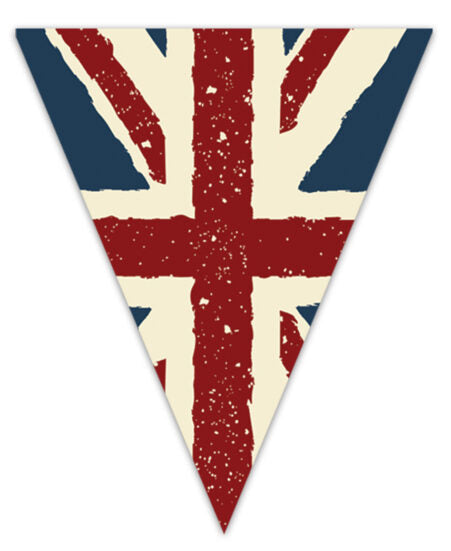 Vintage Union Jack Fabric Bunting, 5m (12 Flags)