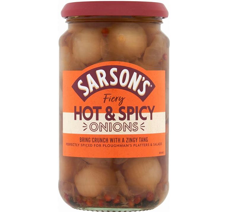 Sarsons Pickled Onions - Hot & Spicy 460g