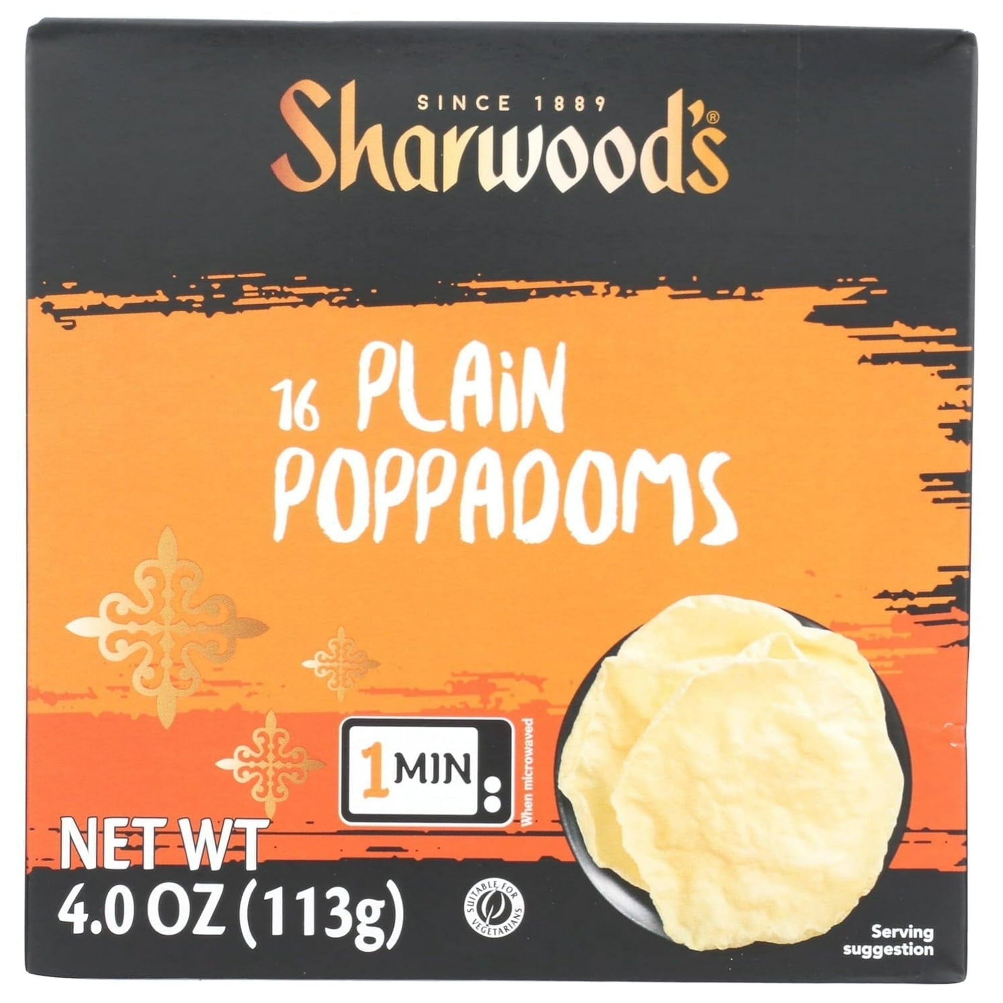 Sharwood's Plain Poppadoms 12pk 113g