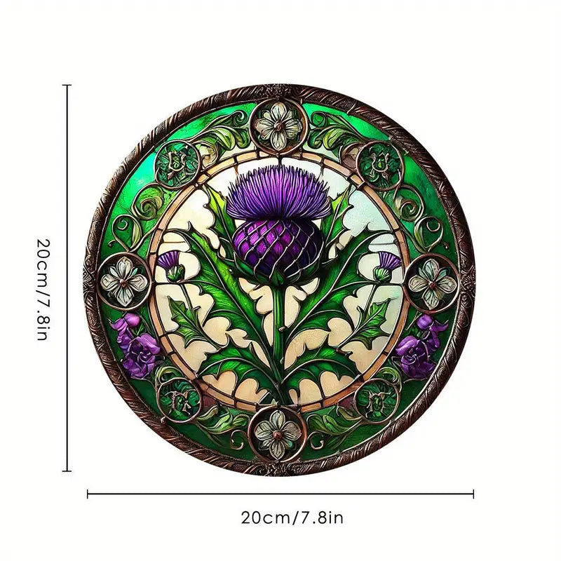 Sign -Thistle Metal Sign 7.8" Round