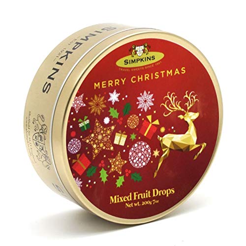 Simpkins Christmas Mixed Fruit Travel Sweets Reindeer Tin 200g