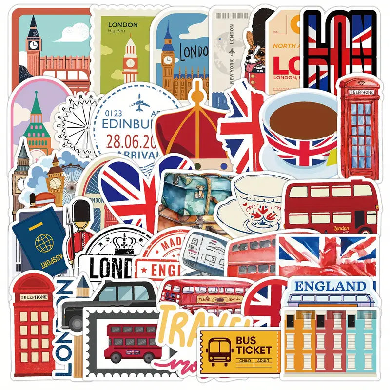 UK Assorted Stickers 50 Pcs