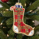 #19 Tinker Tailor Red Tartan Stocking Christmas Ornament