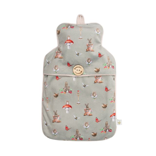 Hot Water Bottle - 'Garden Friends' Wren & Garden Animal