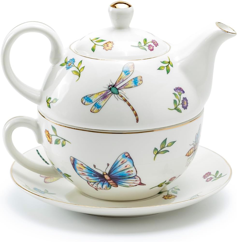 Tea For One Set - Summer Garden Fine Porcelain