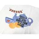 Tea Towel Handmade Design - Teapot, Cup, Biscuits with Nobody is Perfect 15x27