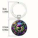 Key Ring. Scottish Thistle x 1 (2 1/4" x 1") (designs may vary)