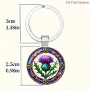 Key Ring - Scottish Thistle (Approx size  1")
