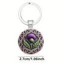 Key Ring. Scottish Thistle x 1 (2 1/4" x 1") (designs may vary)