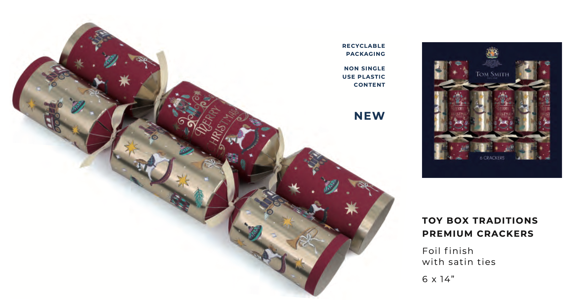 Tom Smith Toy Box Traditions Premium Crackers (6 x 14")
