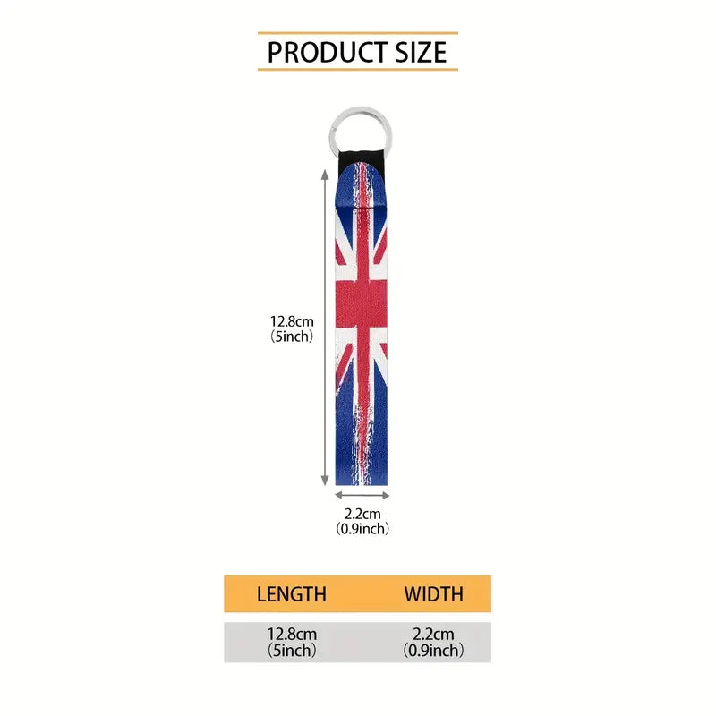 Key Ring UK Union Jack Flag Size 5' x 0.9"