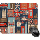Mouse Pad - British-Themed Design with Union Jack, Big Ben & London Taxi,