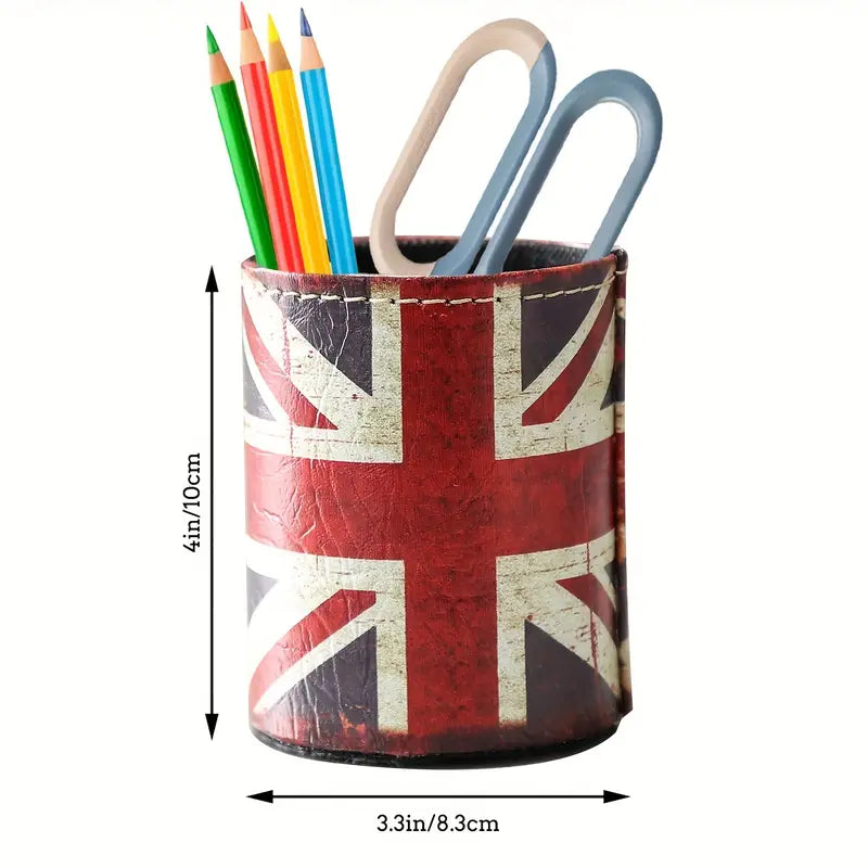 UK Union Jack Design Pen Holder 4" x 3.3"