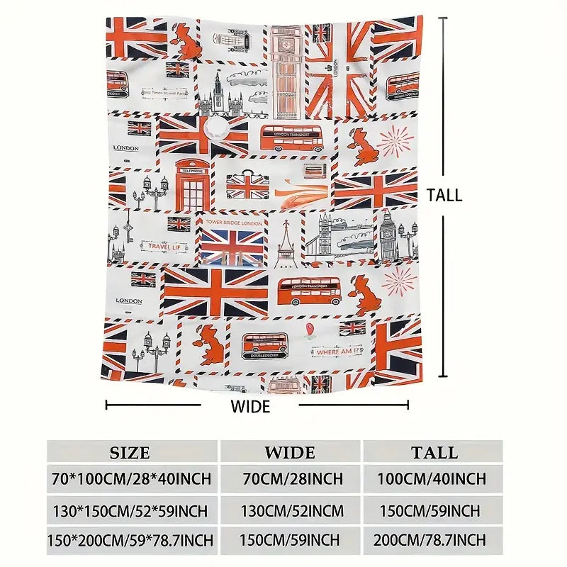 UK London Icons Fleece Throw 59 x 79"