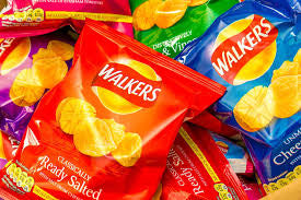 Walkers Prawn Cocktail Crisps. Made from real potatoes and flavored with delicious prawn cocktail seasoning, these chips are perfect for a quick snack or party appetizer. With only 170 calories per serving, they are a healthier alternative to other chips.