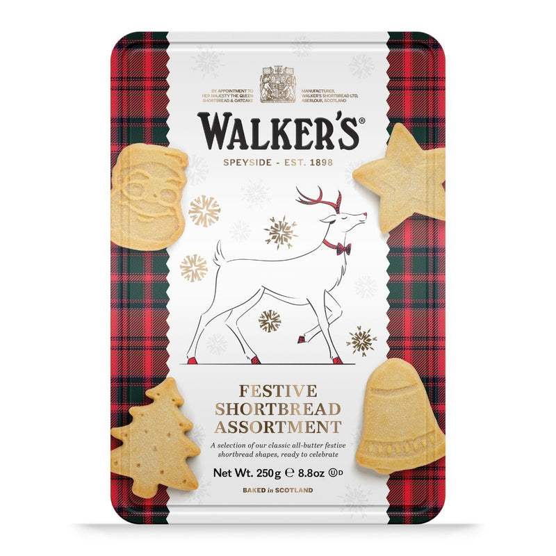 Walker's Reindeer Festive Shapes Shortbread Tin 250g