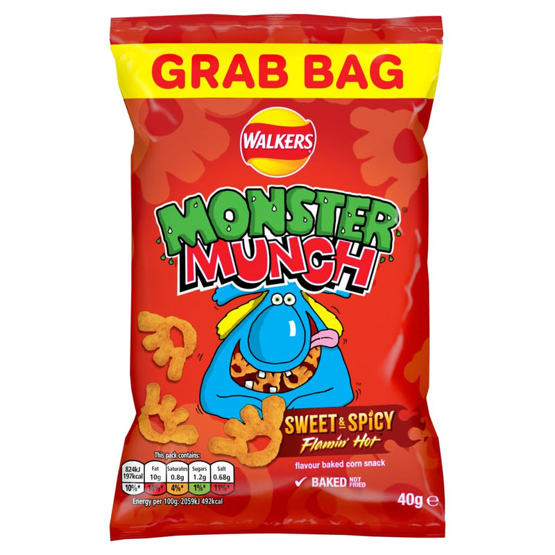 Walkers Monster Munch Flaming Hot Grab Bag 40g