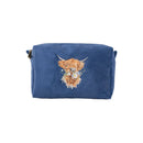 Make Up Bag -  'Daisy Coo' Highland Cow Embroidered