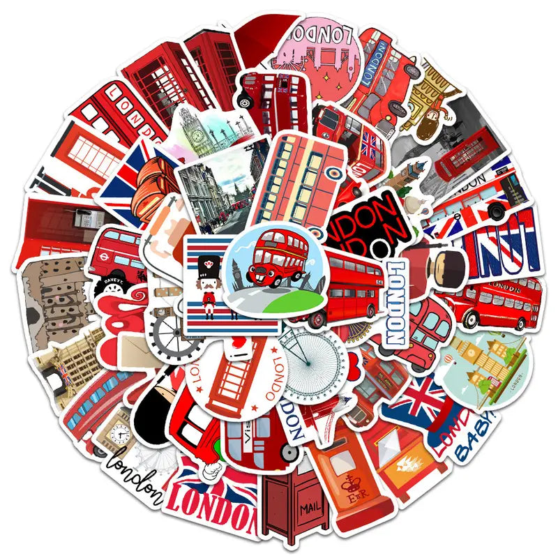 UK Assorted Stickers 50 Pcs