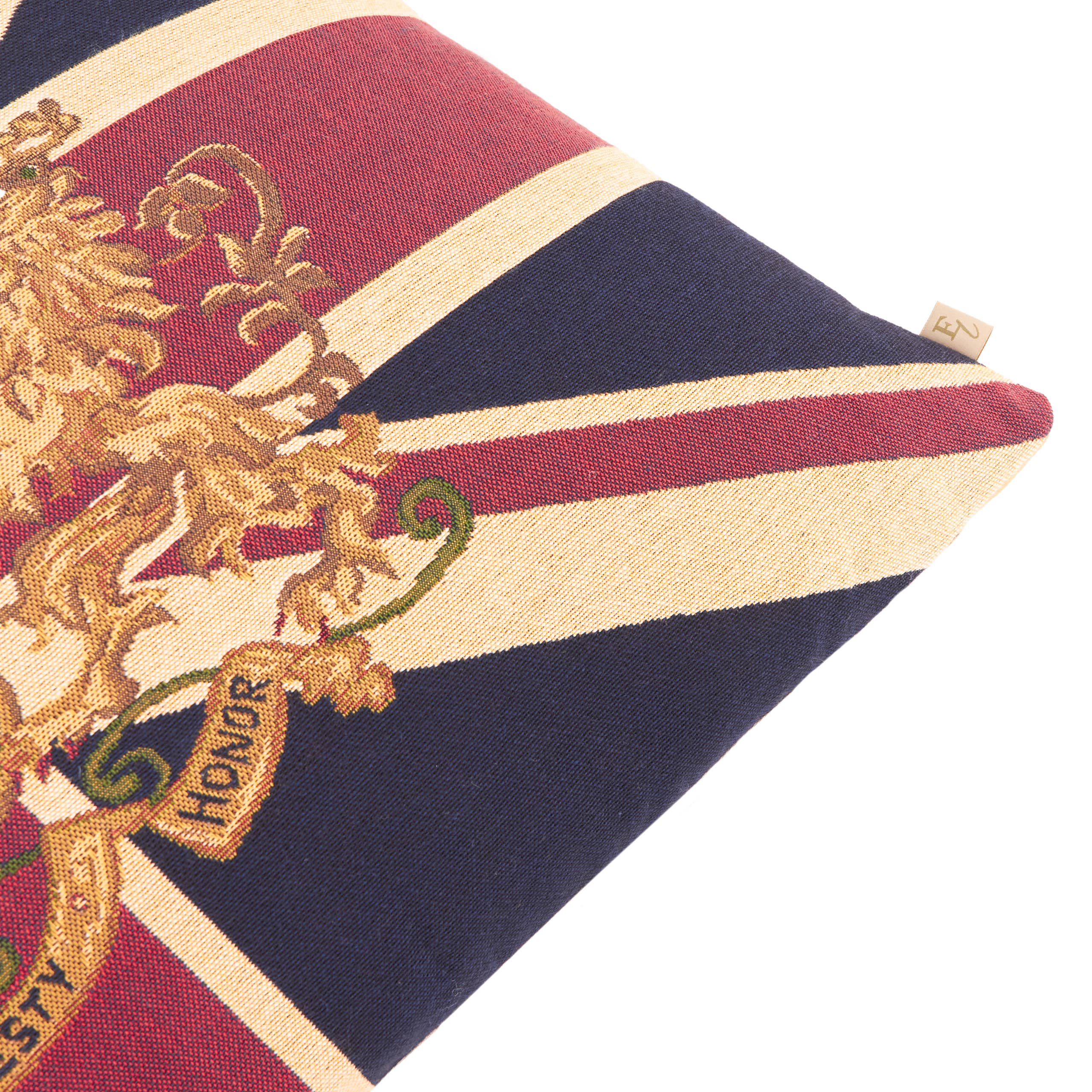 Cushion - Union Jack Lion Tapestry - Polyester Filled Size 17.7" x 25.5"