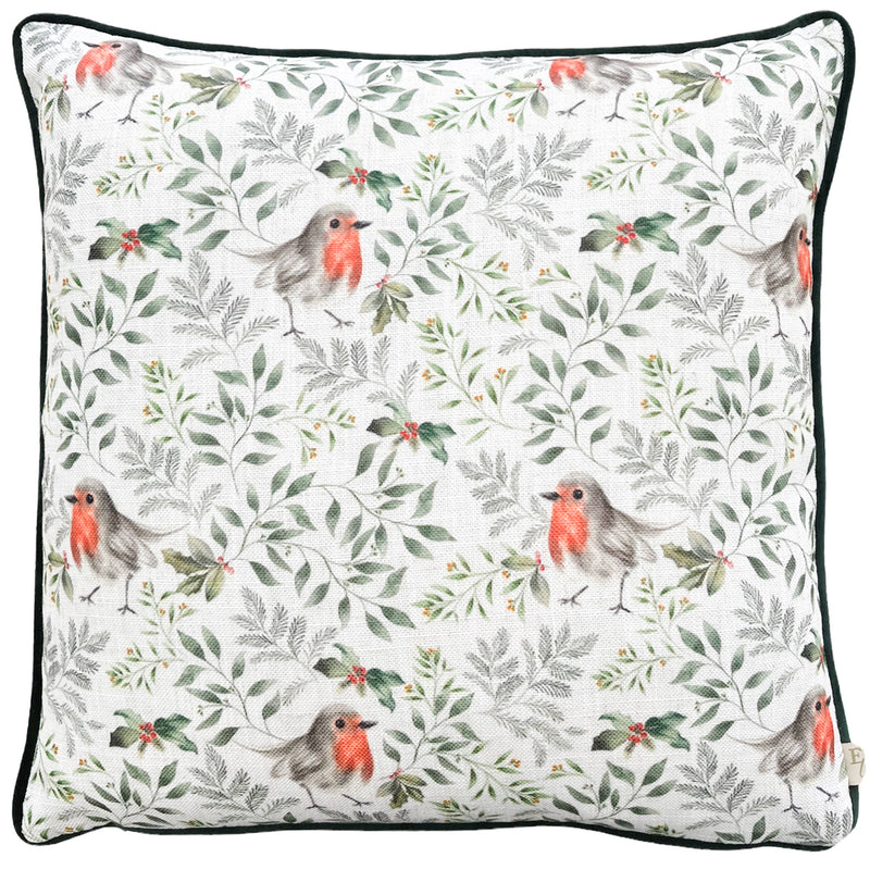 Cushion Cover Only - Festive Robin Pattern Cushion Cover 16.9 x16.9 in