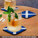 Coasters (soft) - Flag of Scotland - Scottish blue with white Saint Andrews Cross Saltire