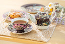 Tea For One Set - Peacock Lotus Garden Plum Fine Porcelain