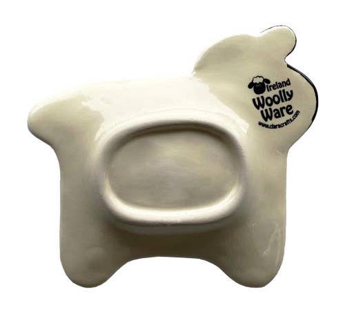 Teabag Holder Hand Painted Ceramic Wooly