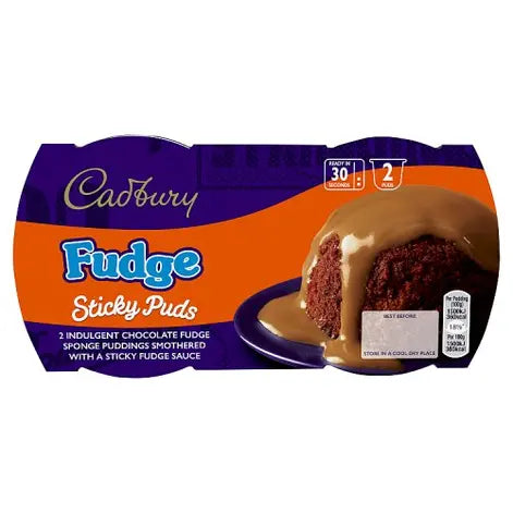 Cadbury Fudge Sticky Puddings. 95g x 2