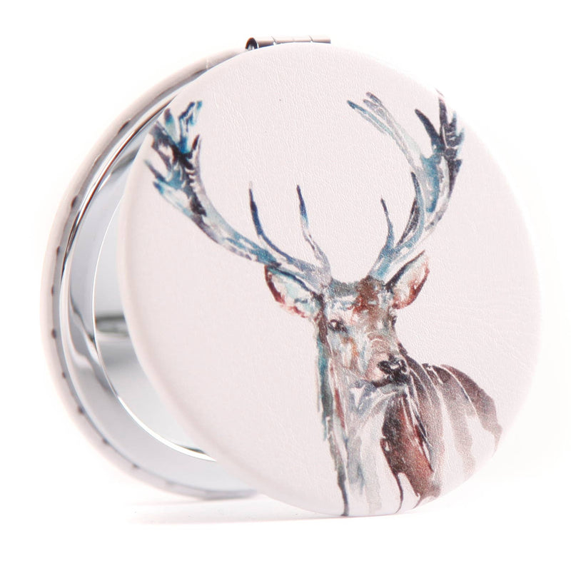 Compact Mirror - Stag Animal Design Watercolour